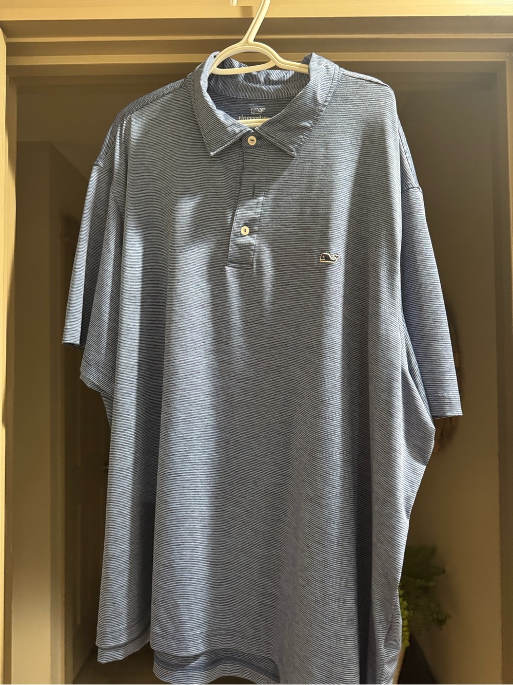 Vineyard Vines Men's Light Blue Micro-Striped Polo